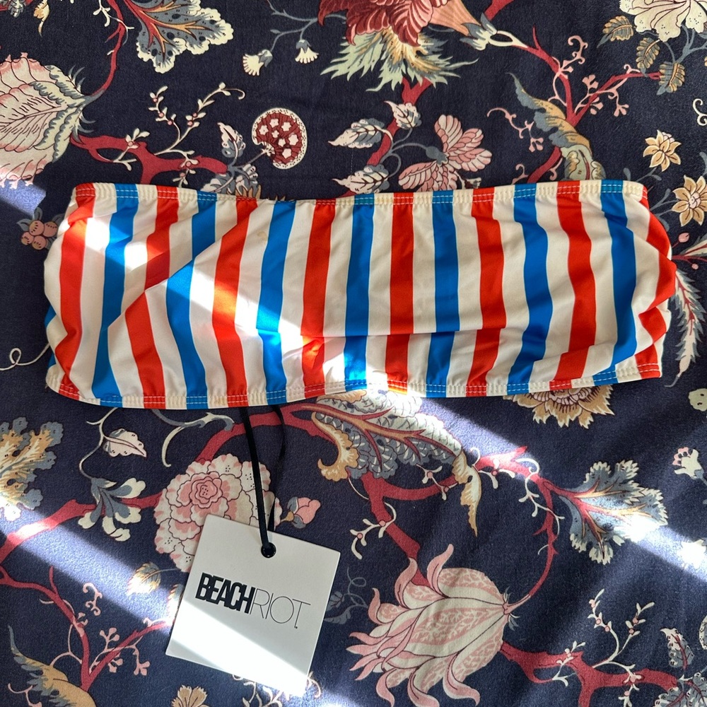 Beach Riot Colorful Striped Bandeau